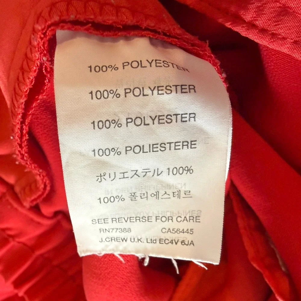 J.Crew Womens Red Pull On Jogger‎ Pants Size 14 Zip Pocket Career Casual Dressy
